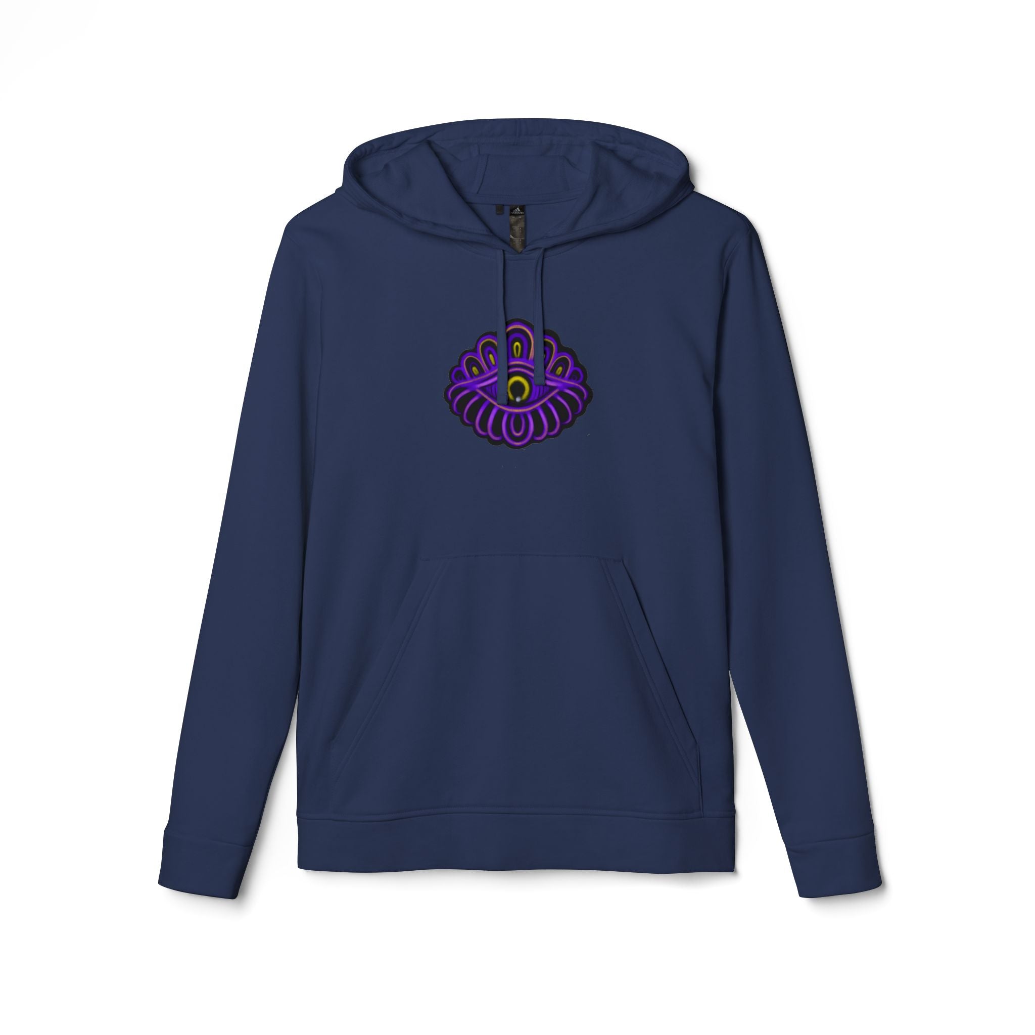 Blue Hoodie with Purple Paisley Chameleon Graphic — Casual Streetwear Pullover. #H1