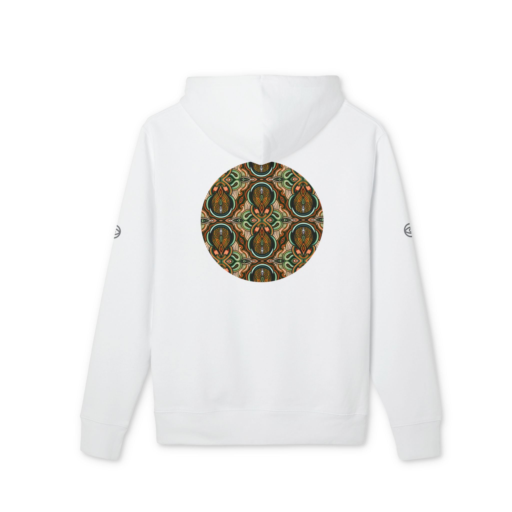 Geometric Tribal Pattern Hoodie — Earth Tone Triangle & Circle Art Sweatshirt #eh2