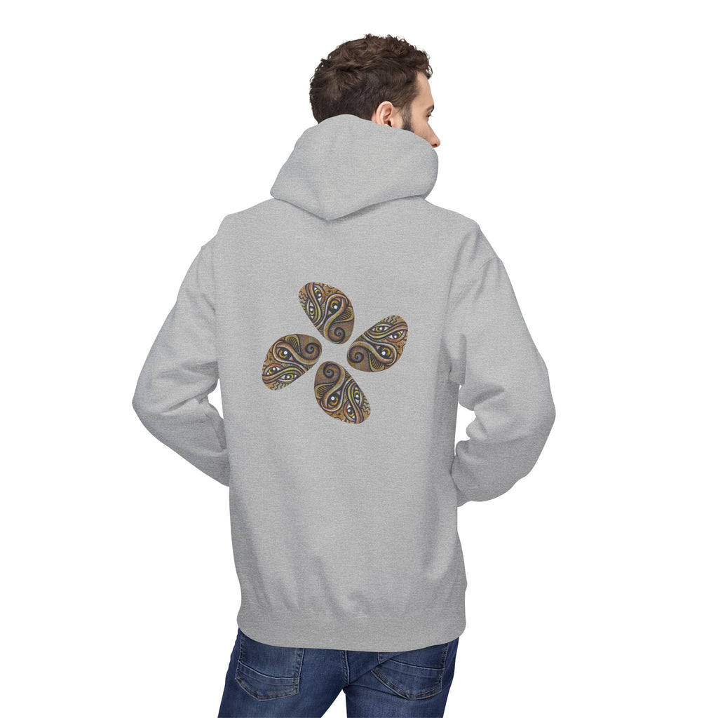Leaf Pattern Hoodie — Boho Tribal Feather Design Pullover #f8635678