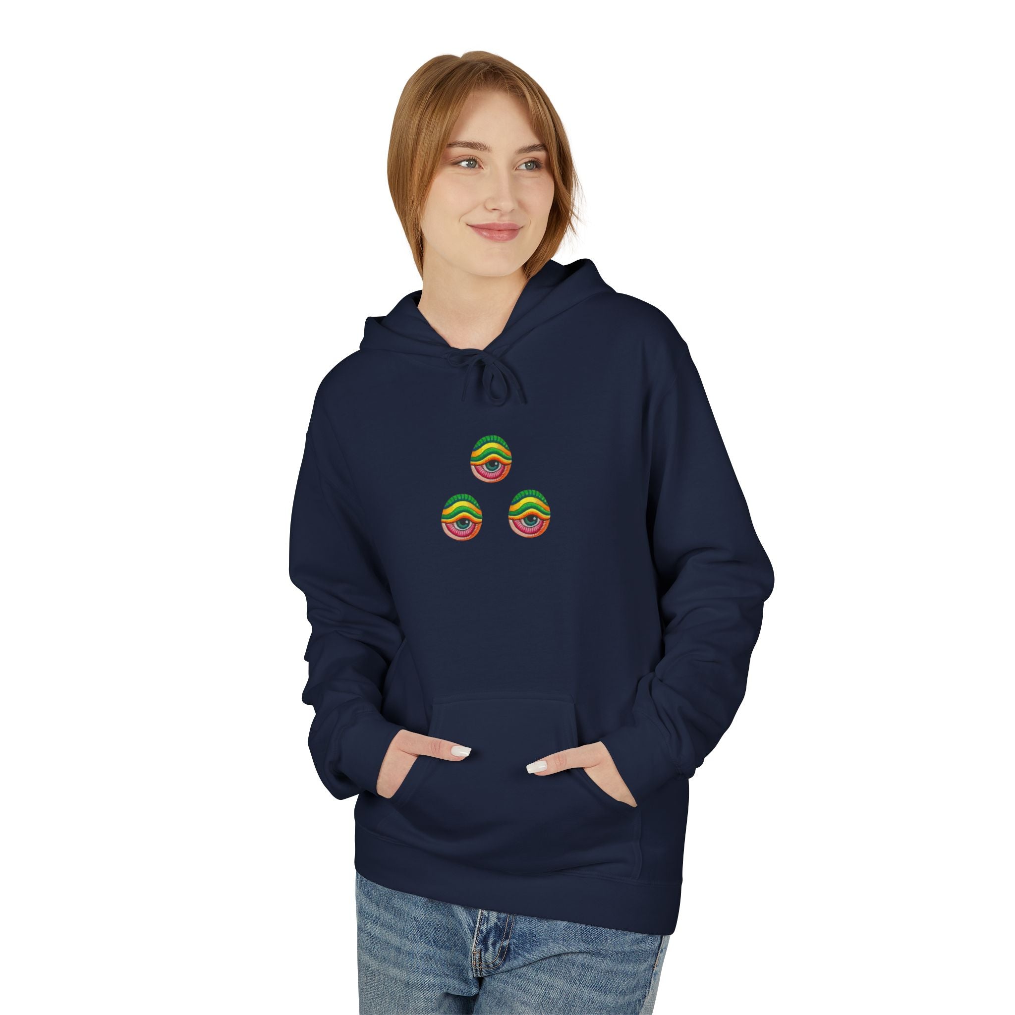 Psychedelic Swirl Hoodie — Colorful Abstract Apple Graphic #j64298