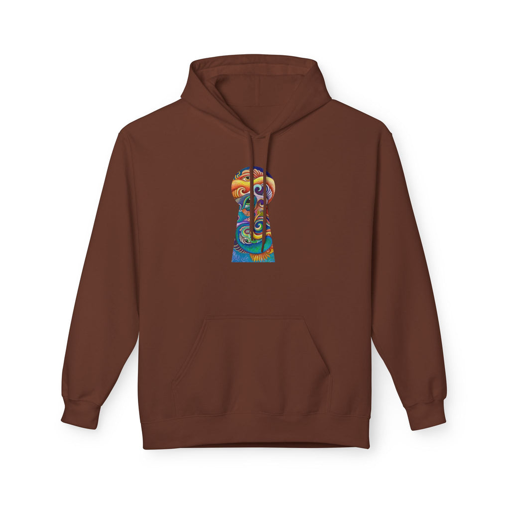 Abstract Psychedelic Face Hoodie | Colorful Surreal Keyhole Art