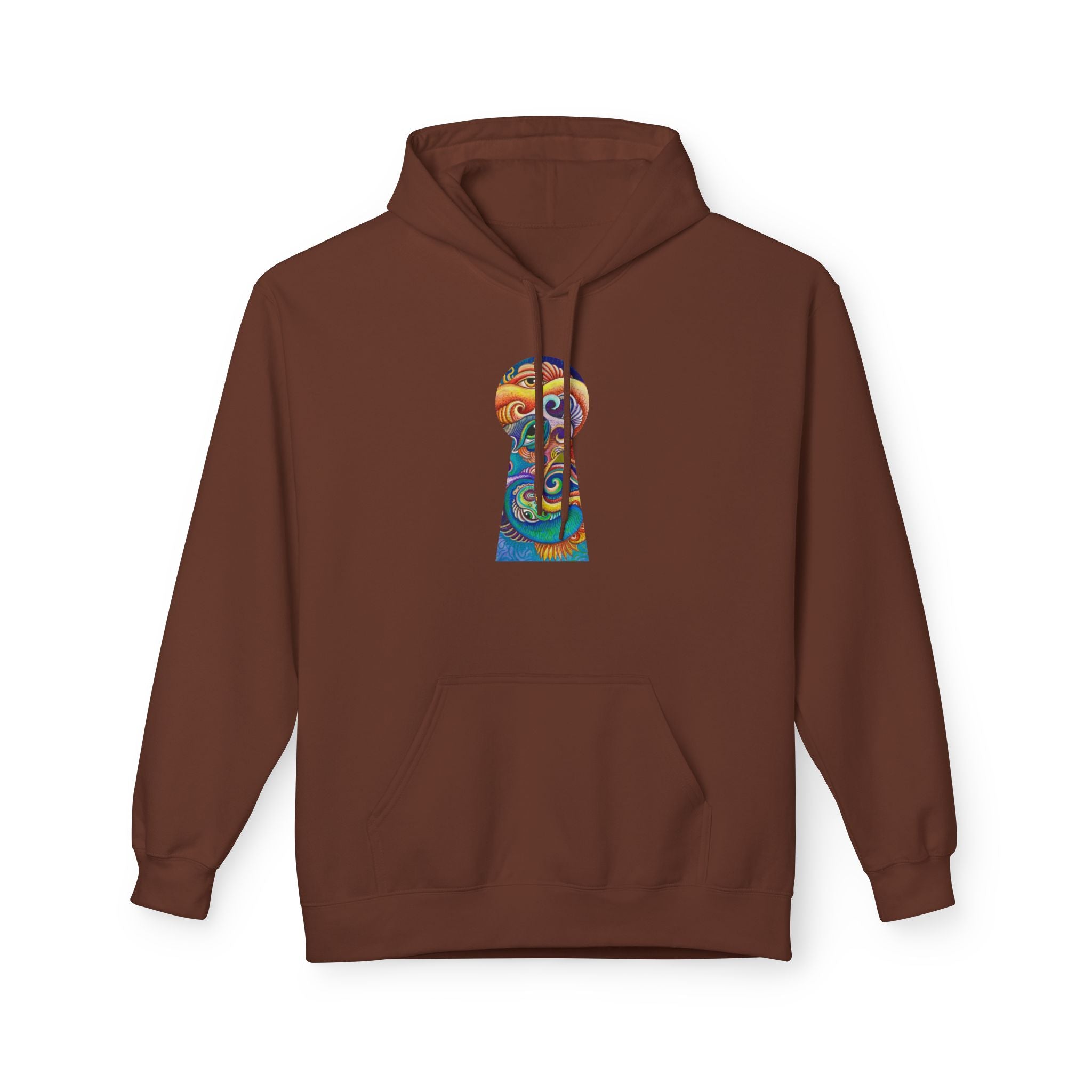 Abstract Psychedelic Face Hoodie | Colorful Surreal Keyhole Art