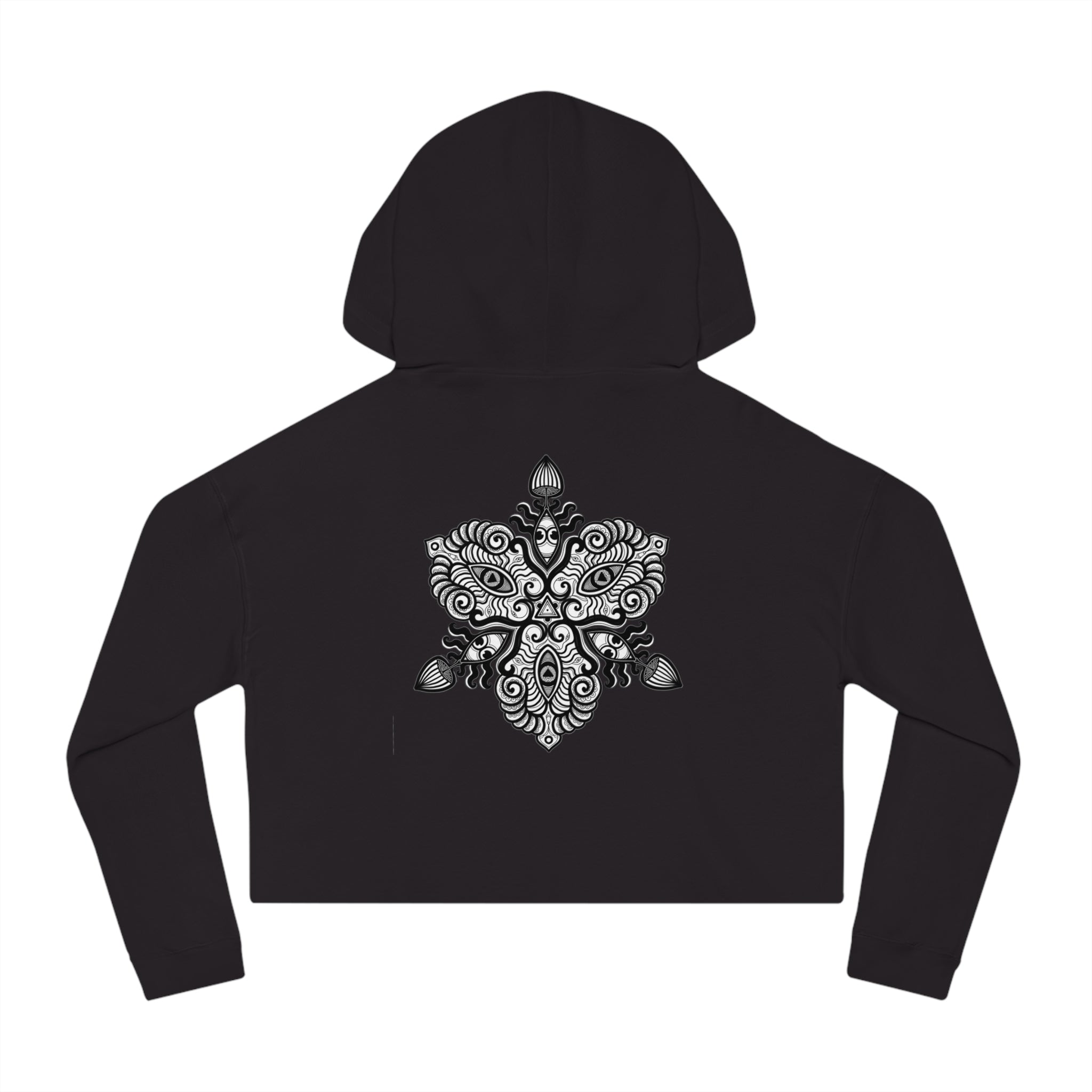 Cropped Hoodie — Boho Mandala Henna Floral Print #h98647