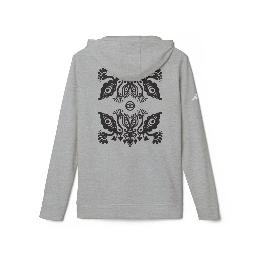 Adidas Hoodie — Ornamental Symmetry Black Graphic Zip-Up #y086467