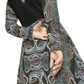 Patterned Long Sleeve Dance Dress – Psychedelic Swirl AOP #goi75399