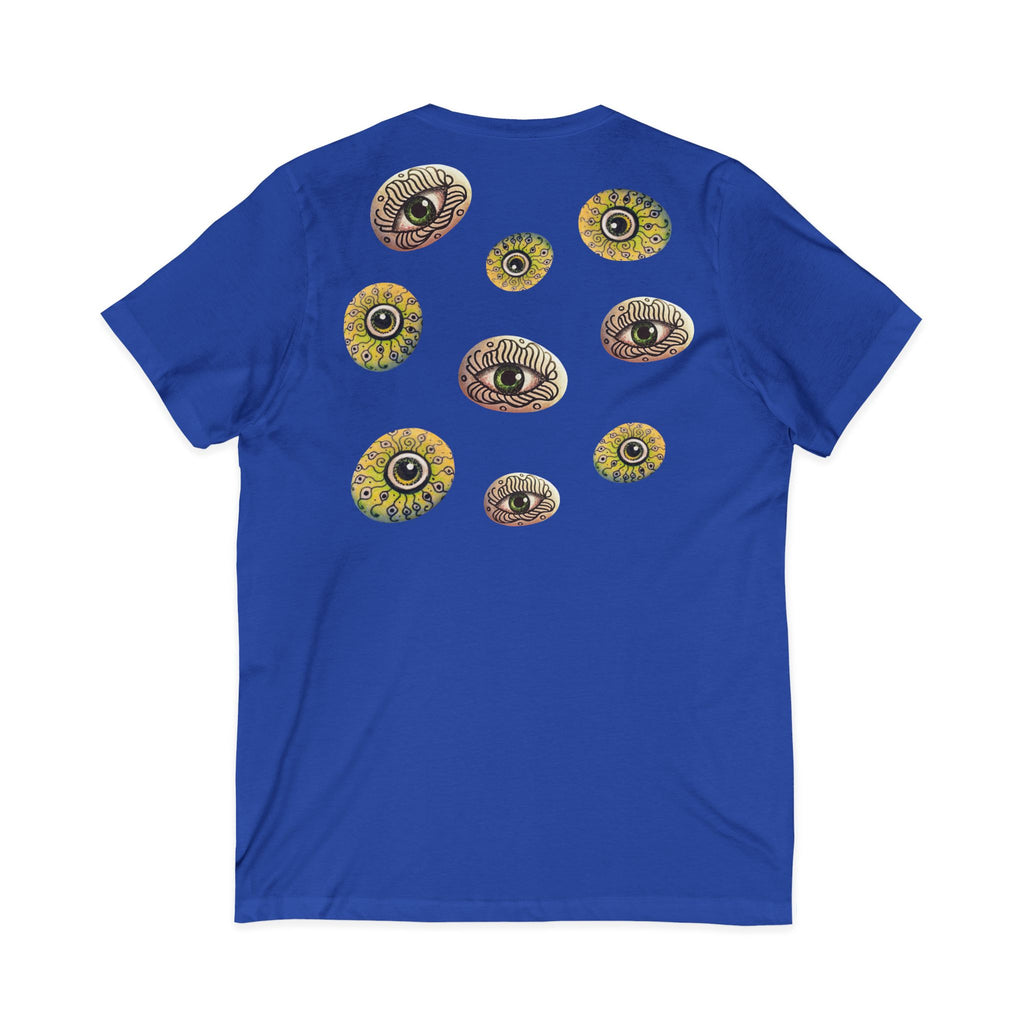 Sunflower Eye Pattern V-Neck Tee #k0833