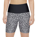 Women's Patterned Workout Shorts — Black & White Mandala Activewear. #ws78