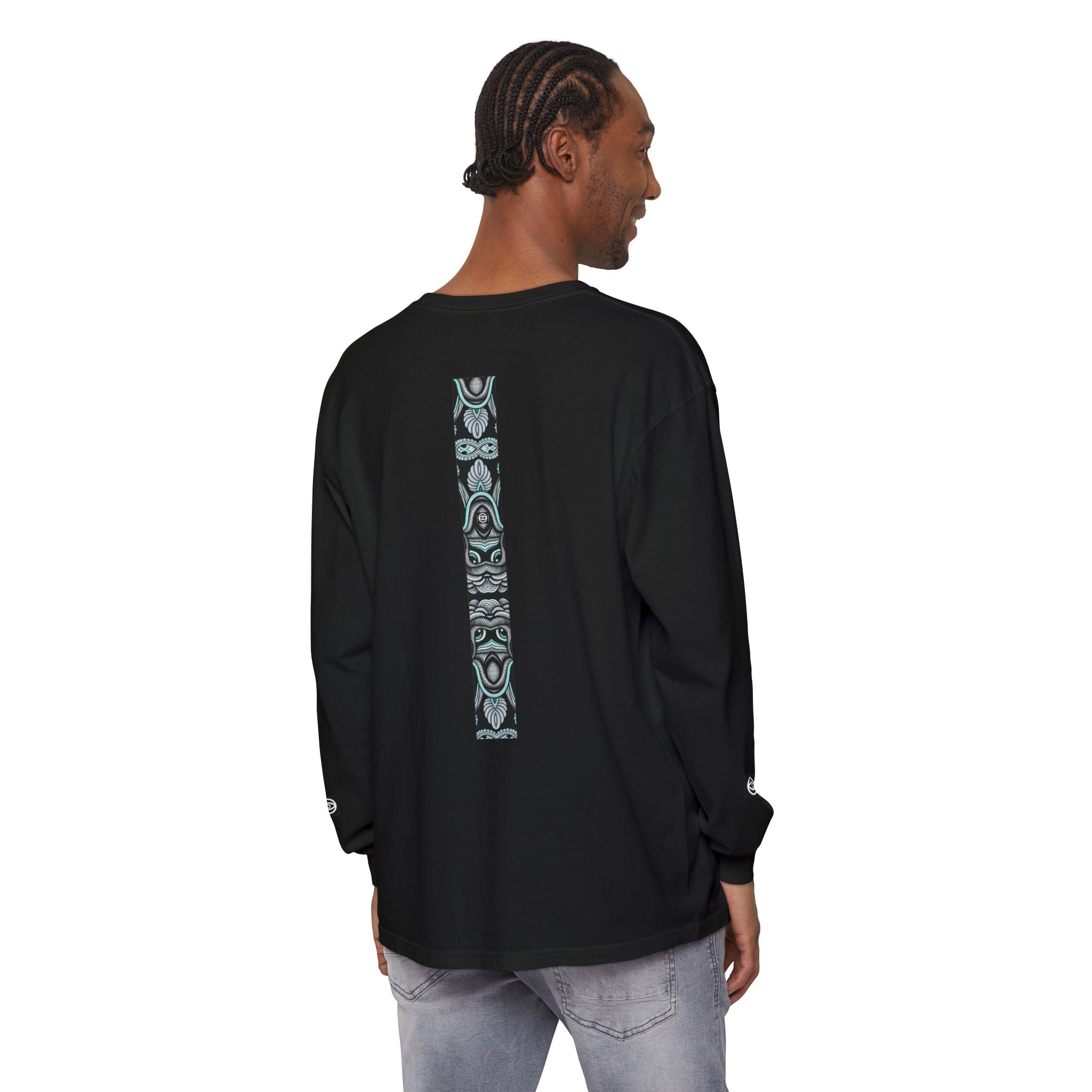 Men's/Women's Long Sleeve T-Shirt — Vertical Geometric Stripe Graphic #kjgd64258