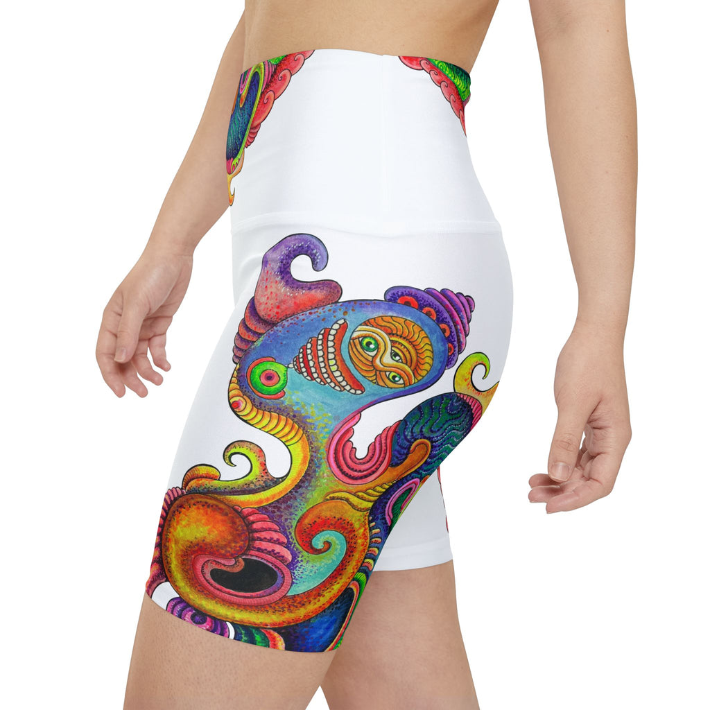 Psychedelic Paisley Women's Workout Shorts — Vibrant All-Over Print. #d87544670