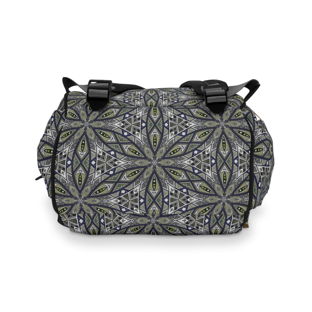 Diaper Backpack — Stylish Multifunctional Baby Bag with Geometric Mandala Print #jbd88240