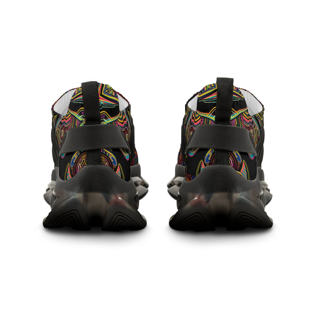 Men's Mesh Sneakers — Kaleidoscope Abstract Pattern Athletic Shoes #ijg8843