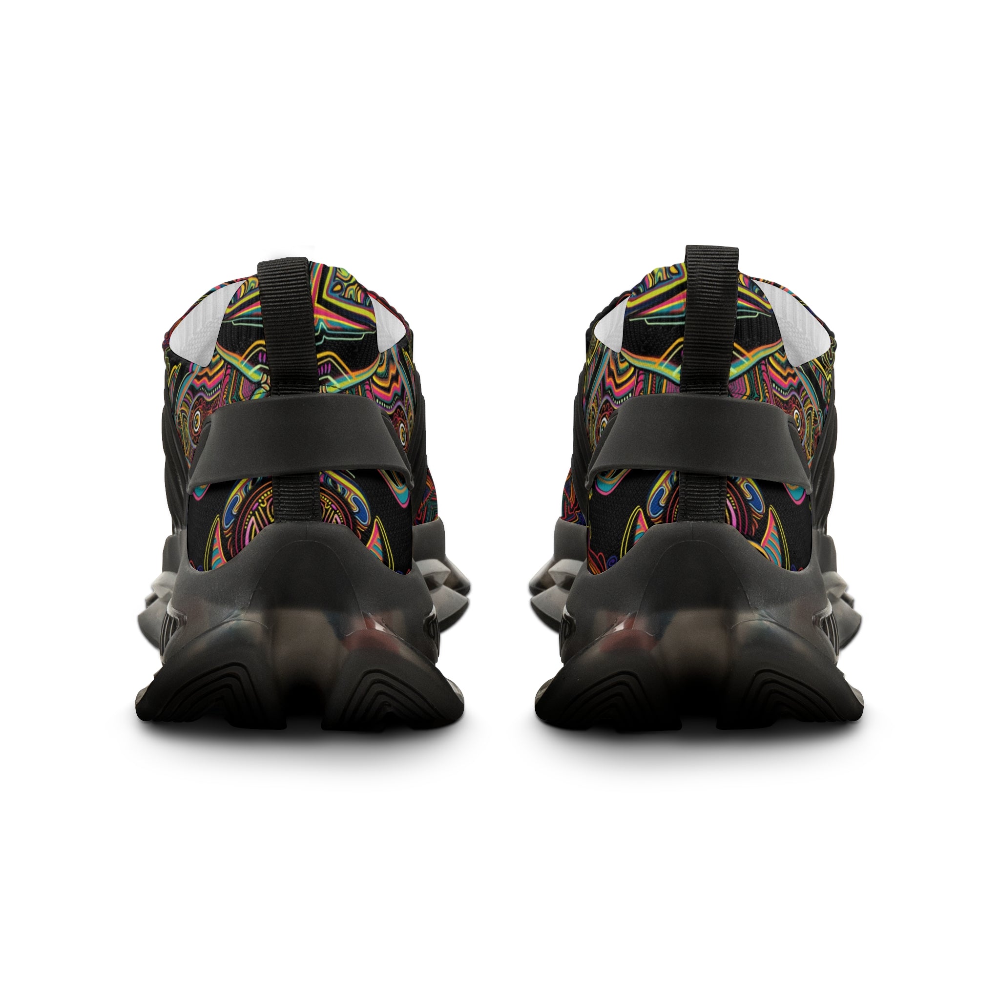 Men's Mesh Sneakers — Kaleidoscope Abstract Pattern Athletic Shoes #ijg8843