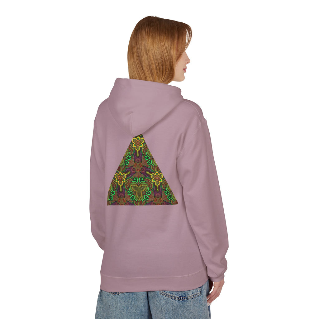 Tribal Kaleidoscope Symbol Hoodie | Geometric Triangle Back Print