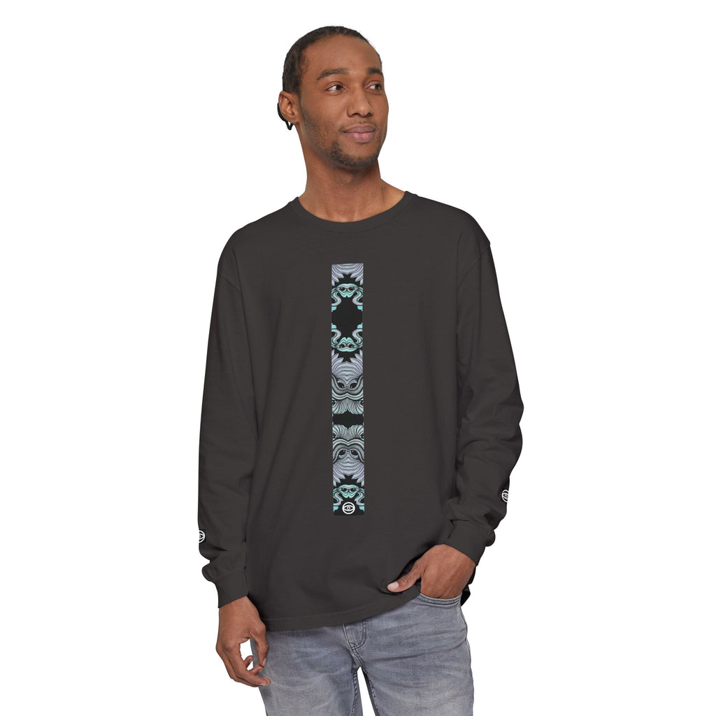Men's/Women's Long Sleeve T-Shirt — Vertical Geometric Stripe Graphic #kjgd64258