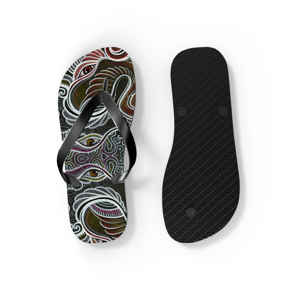 Boho Eye Pattern Flip Flops – Psychedelic Tribal Summer Sandals #h3321678