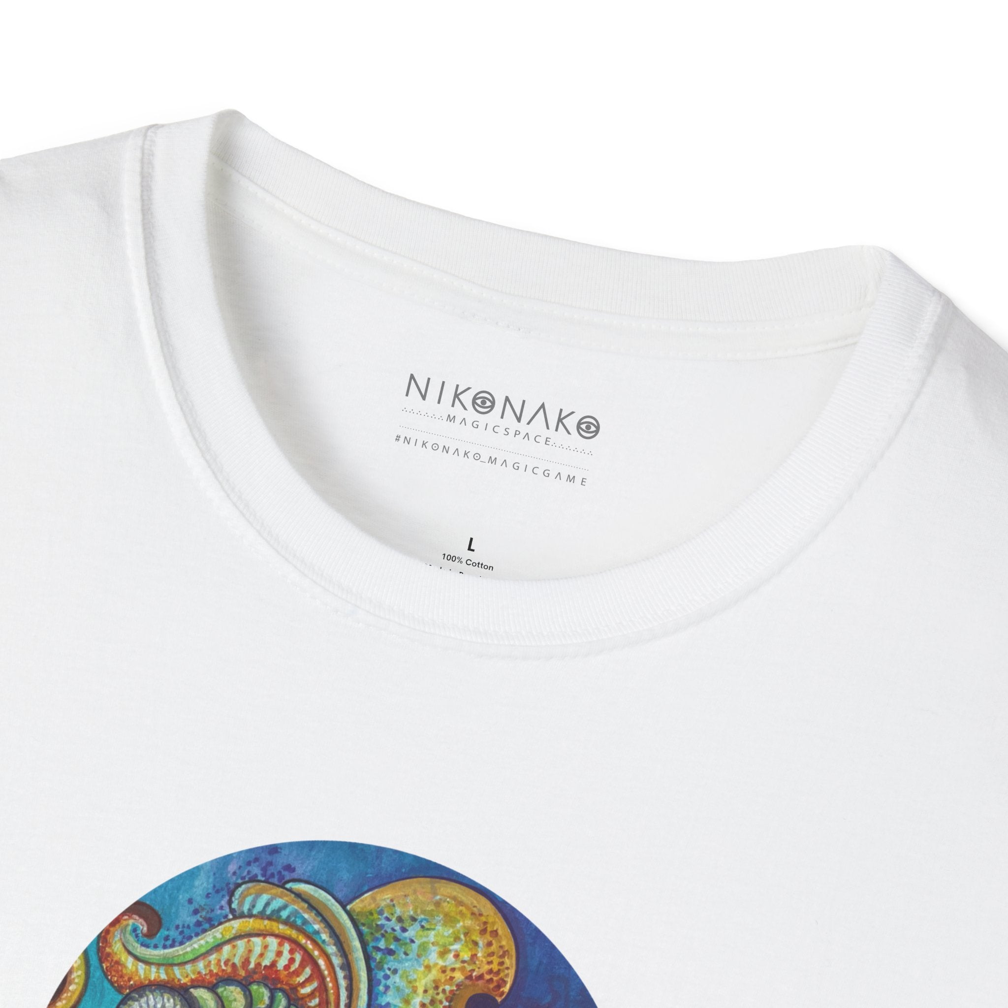Psychedelic Keyhole T-Shirt — Colorful Swirl Art Tee #tsc8765