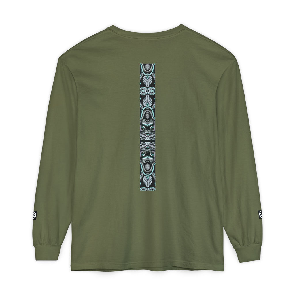 Men's/Women's Long Sleeve T-Shirt — Vertical Geometric Stripe Graphic #kjgd64258