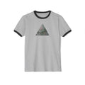 Ringer T-Shirt — Tribal Wave Triangle & Keyhole Graphic #hf74211