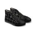 High Top Sneakers - Black Paisley Pattern Women's Canvas Shoes #d3566
