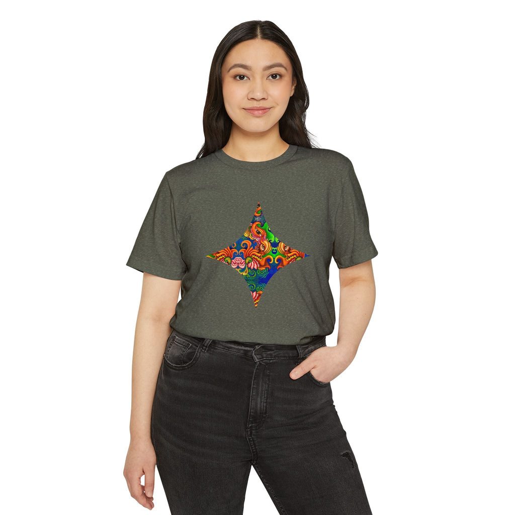 Psychedelic Floral Diamond T‑Shirt — Colorful Retro Pattern Tee #oigr88443
