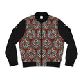 Geometric Mosaic Women's Bomber Jacket — Retro Triangle Pattern AOP