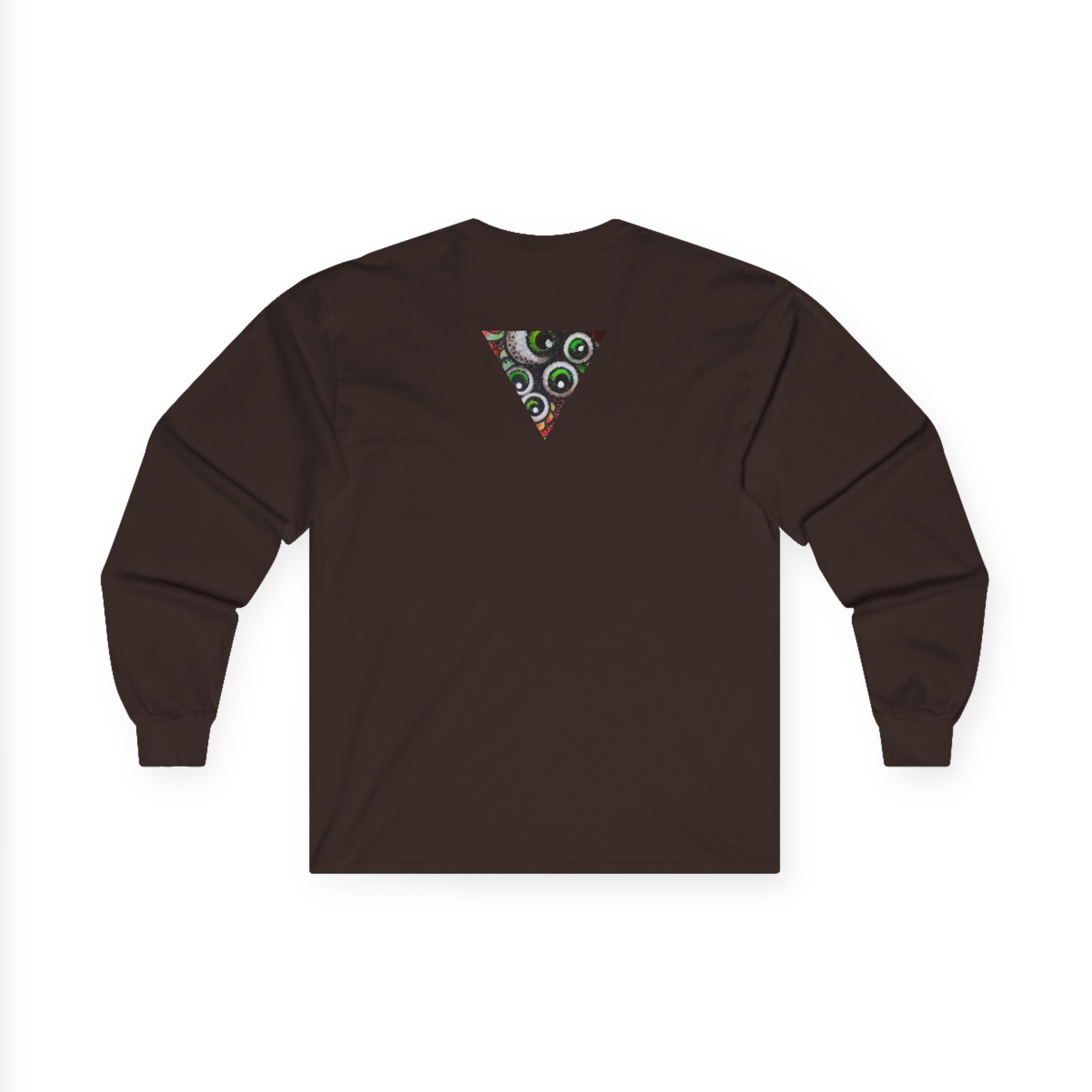 Triangle Camo Graphic Long Sleeve Tee — Minimal Military-Inspired Chest Print #k646&