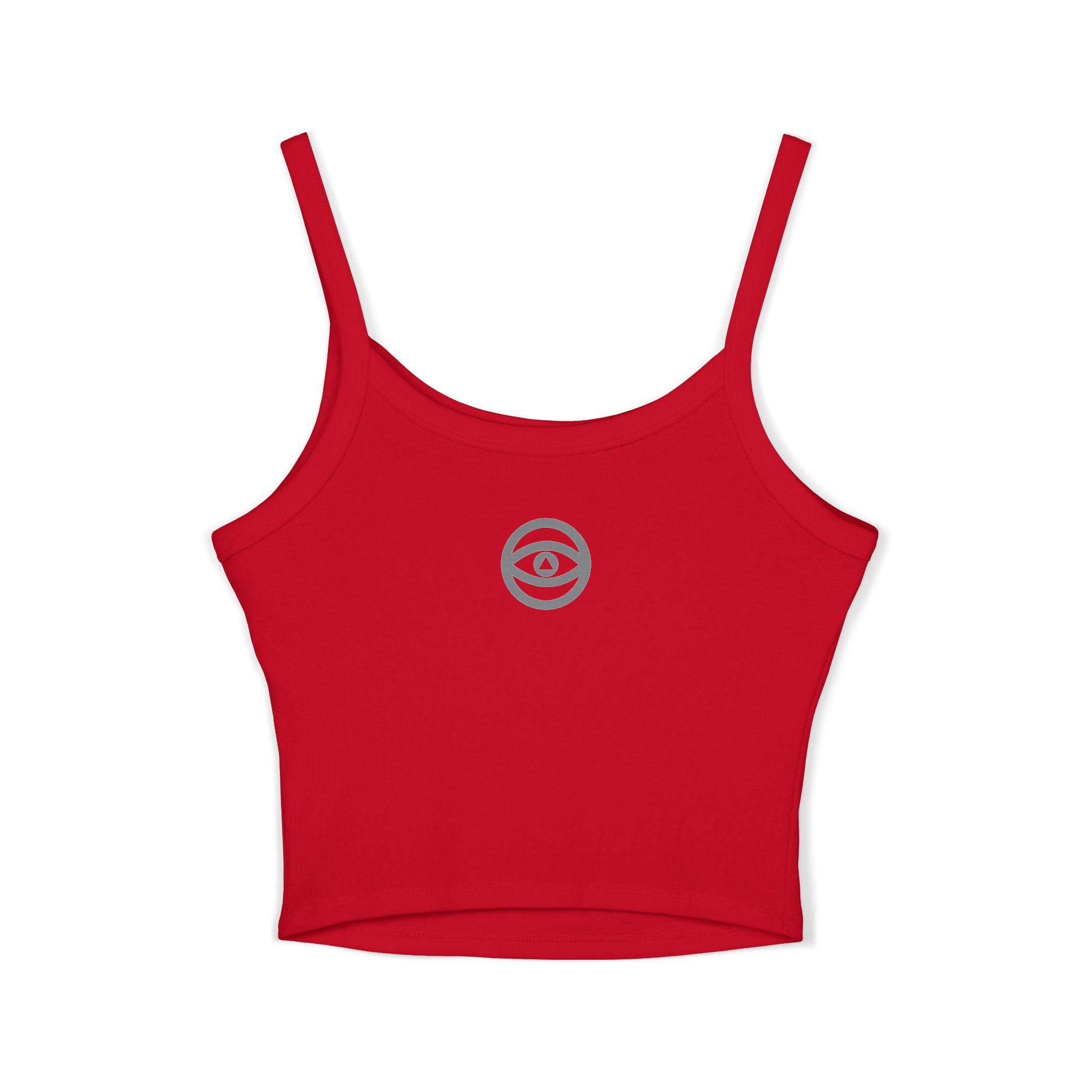 Women's Eye Logo Spaghetti Strap Tank Top — Minimal Graphic Crop #d 11346543