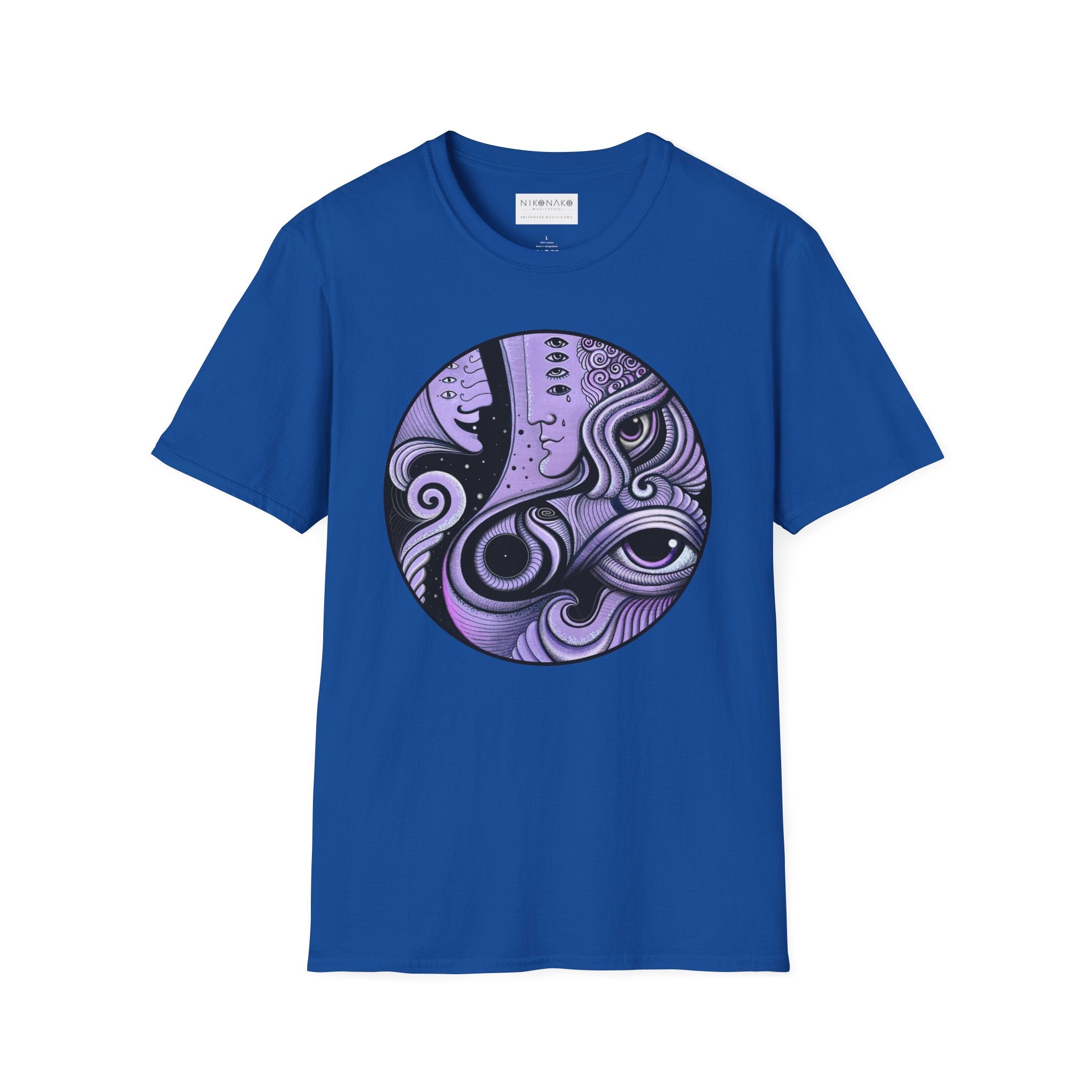 Abstract Purple Swirl Art T-Shirt | Psychedelic Keyhole Design