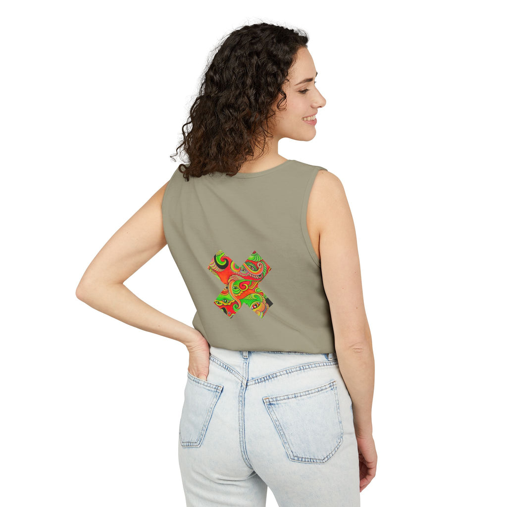 Psychedelic Paisley Cross Tank #t434567
