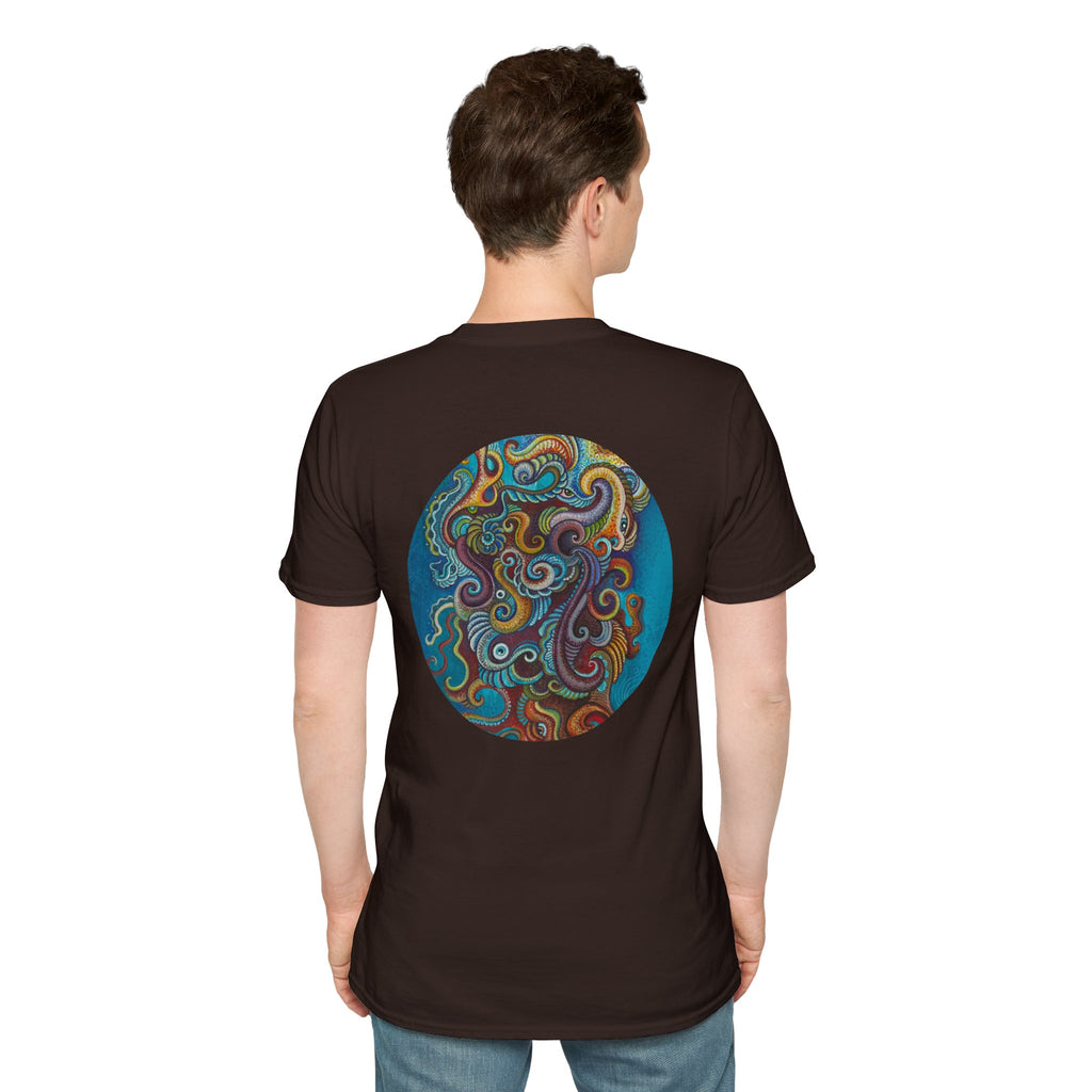 Psychedelic Keyhole T-Shirt — Colorful Swirl Art Tee #tsc8765