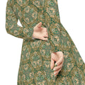 Green Vintage Floral Long Sleeve Dance Dress — All-Over Print #gh8420