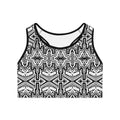 Black & White Tribal Pattern Sports Bra — Aztec-Inspired Activewear #y54333456
