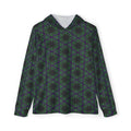 Men's Athletic Hoodie — Dark Green Kaleidoscope All-Over Print Warmup Pullover #sa2297