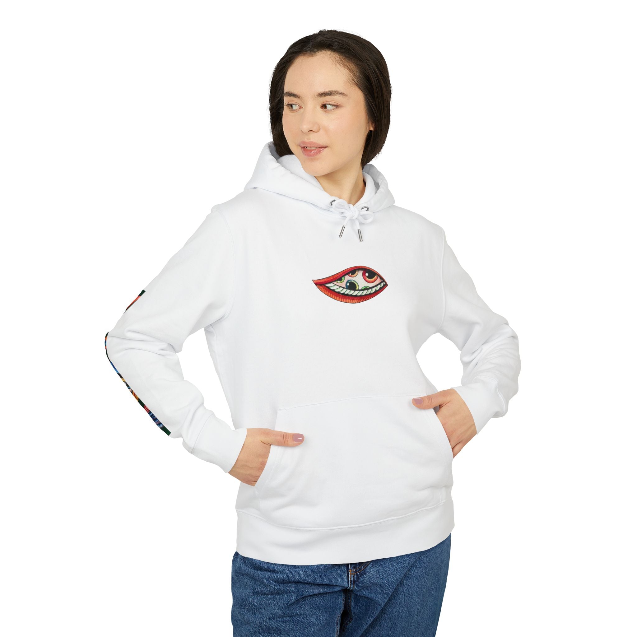 Graphic Hoodie — Colorful Psychedelic Lip & Swirl Design #h4334