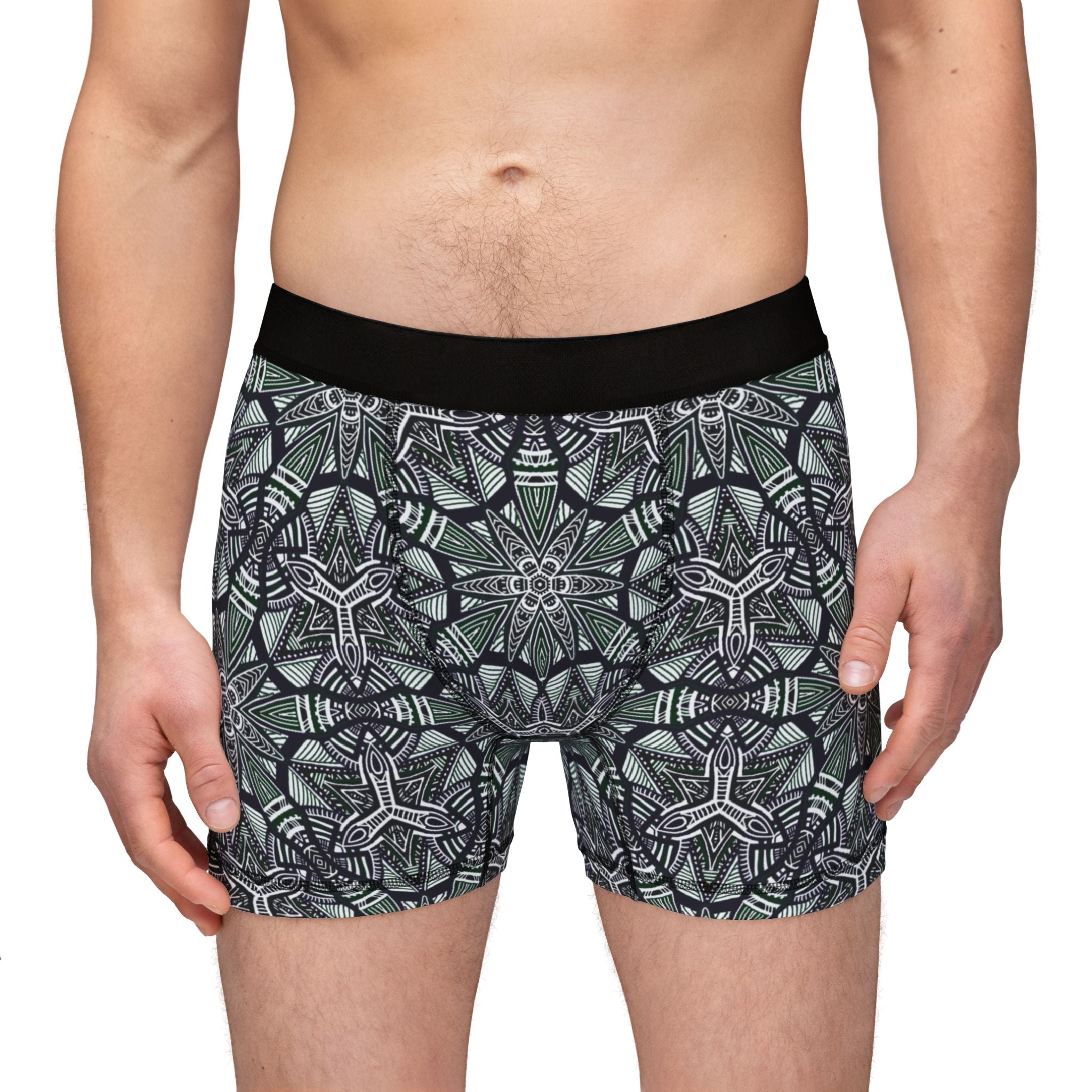 Kaleidoscope Geo Boxer Briefs — Men's Patterned Short Underwear #as23413