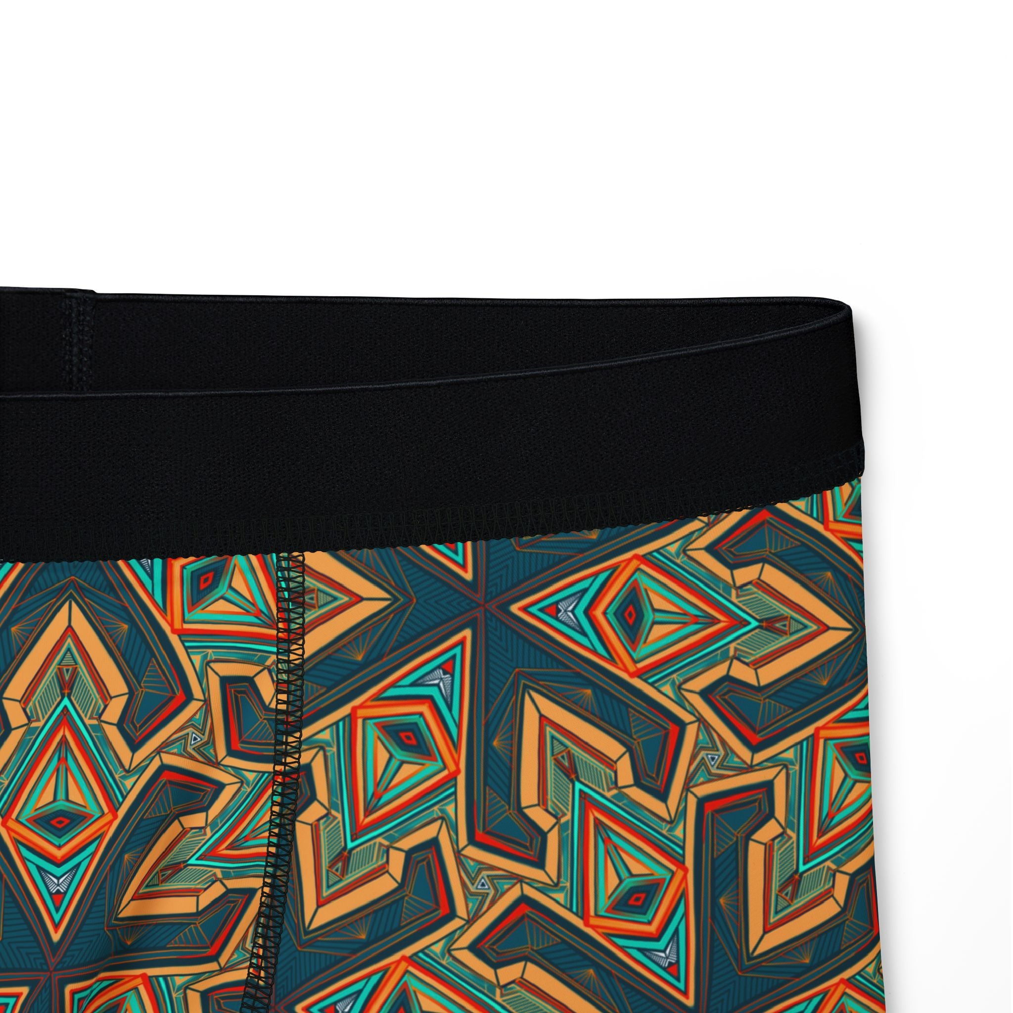 Geometric Olive Pattern Men's Boxer Briefs — All-Over Print Comfort