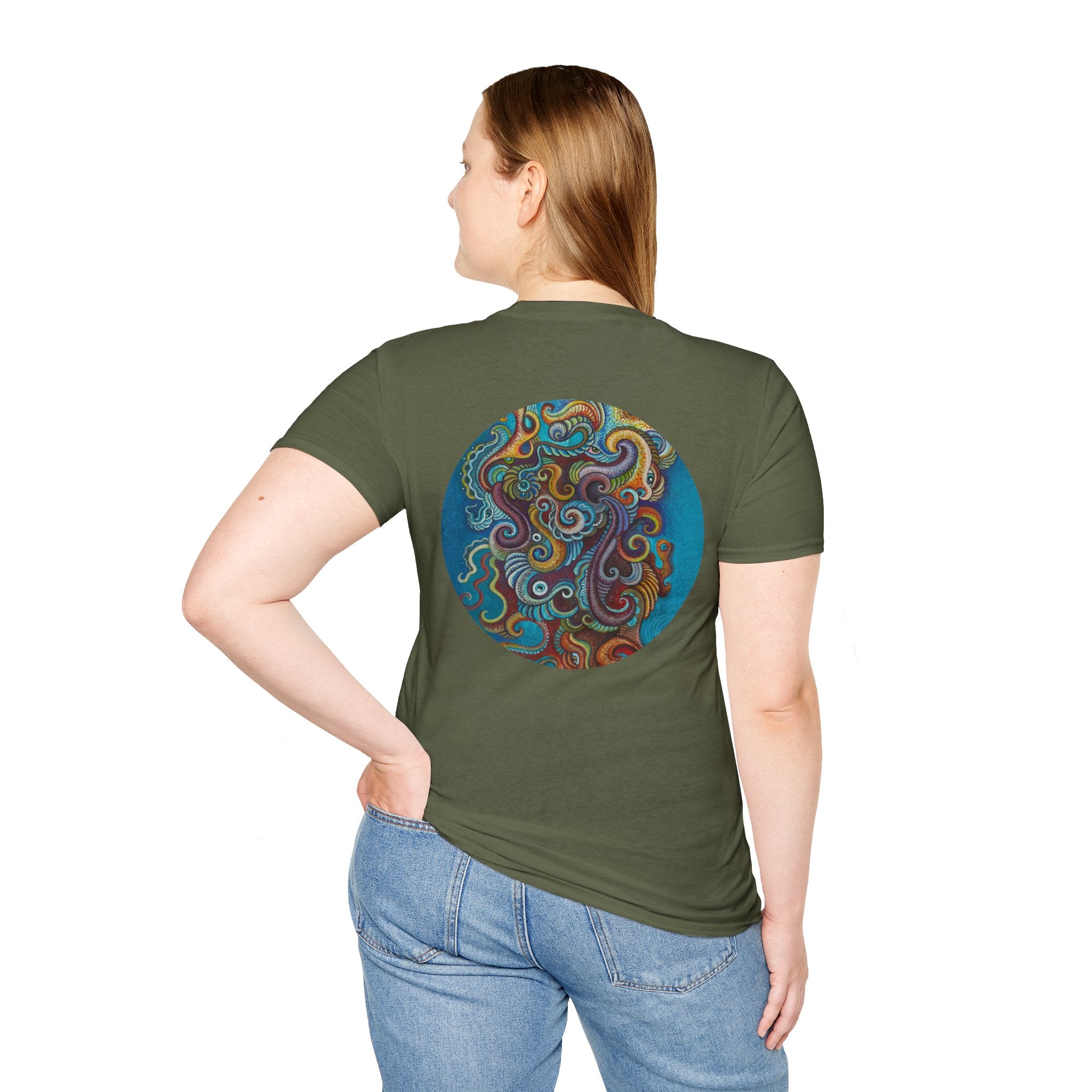 Psychedelic Keyhole T-Shirt — Colorful Swirl Art Tee #tsc8765