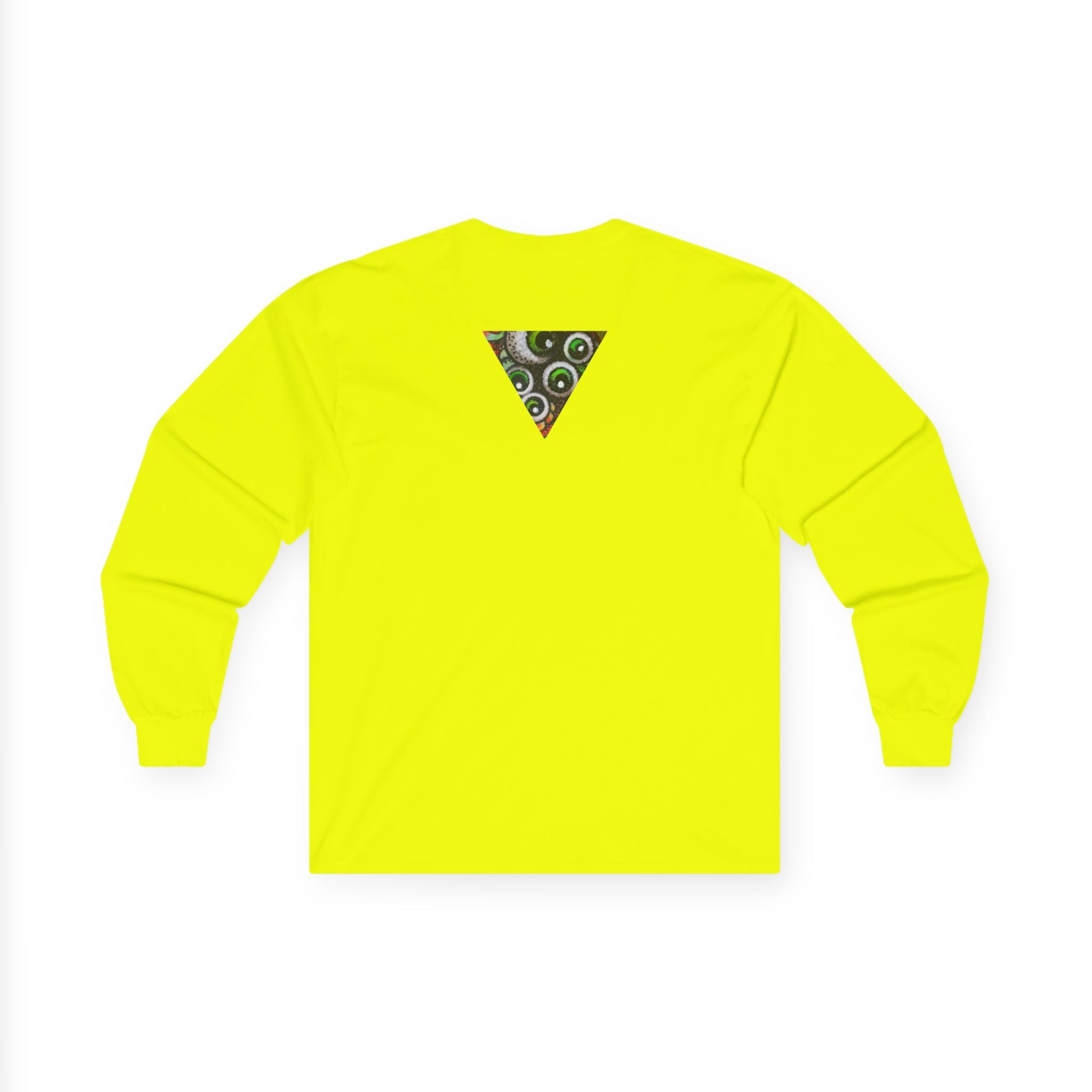Triangle Camo Graphic Long Sleeve Tee — Minimal Military-Inspired Chest Print #k646&