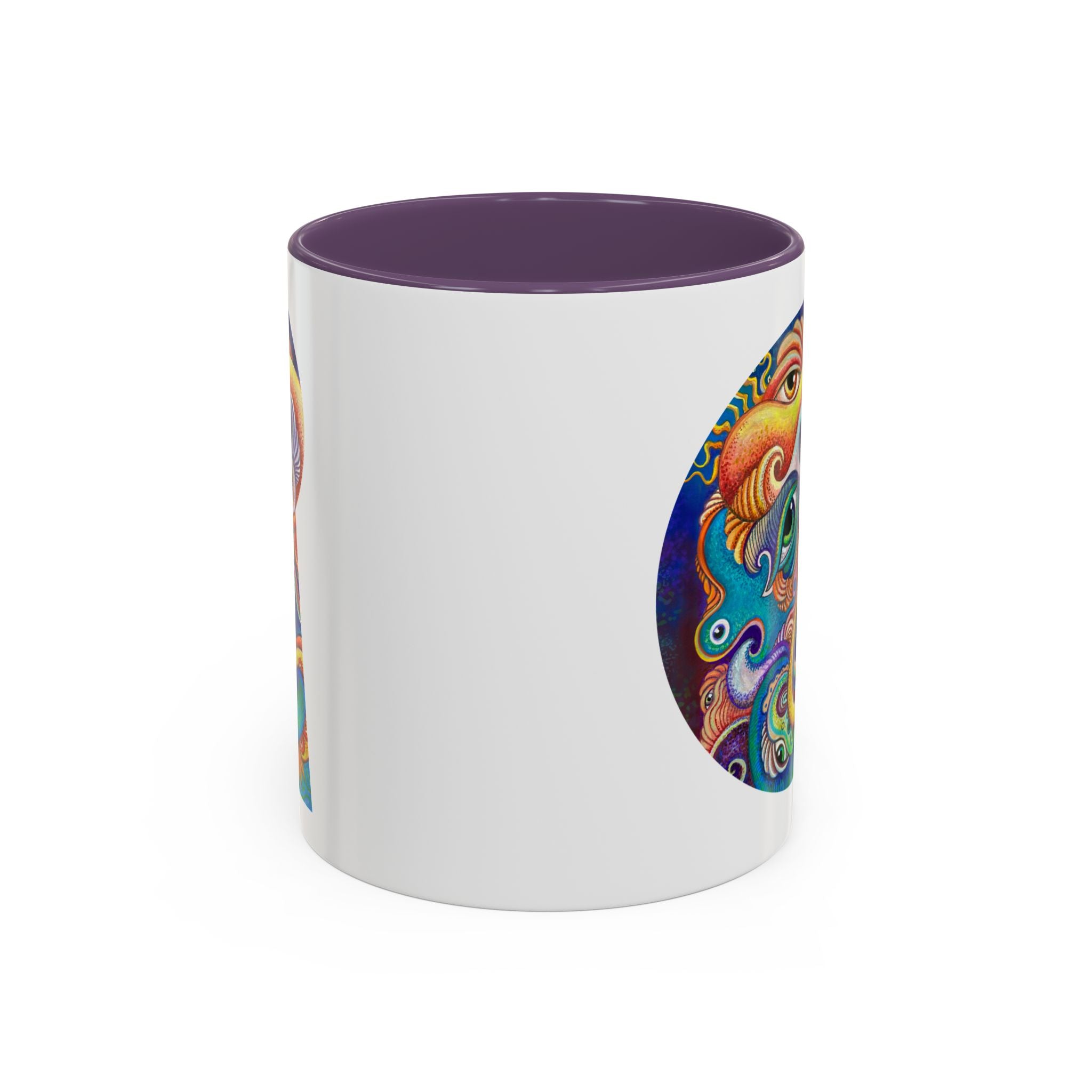 Colorful Abstract Fish Circle Mug | Accent Coffee Mug