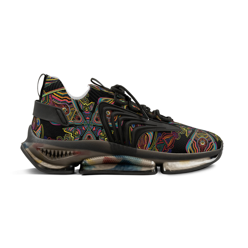 Men's Mesh Sneakers — Kaleidoscope Abstract Pattern Athletic Shoes #ijg8843