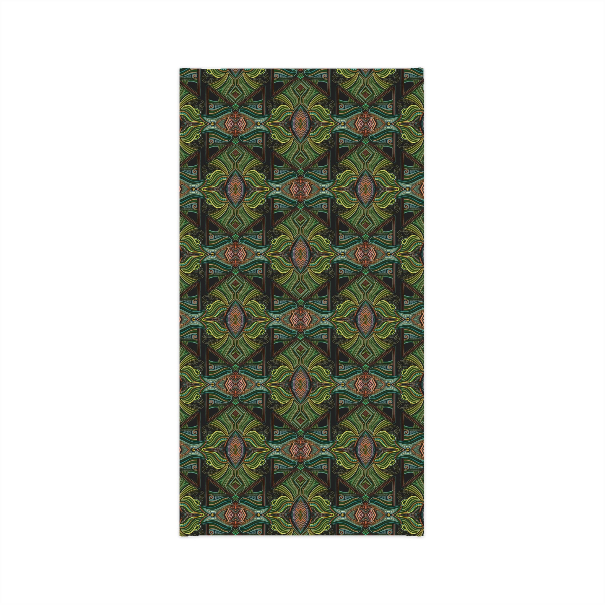 Green Geometric Neck Gaiter — Botanical Kaleidoscope Face Mask #ng4