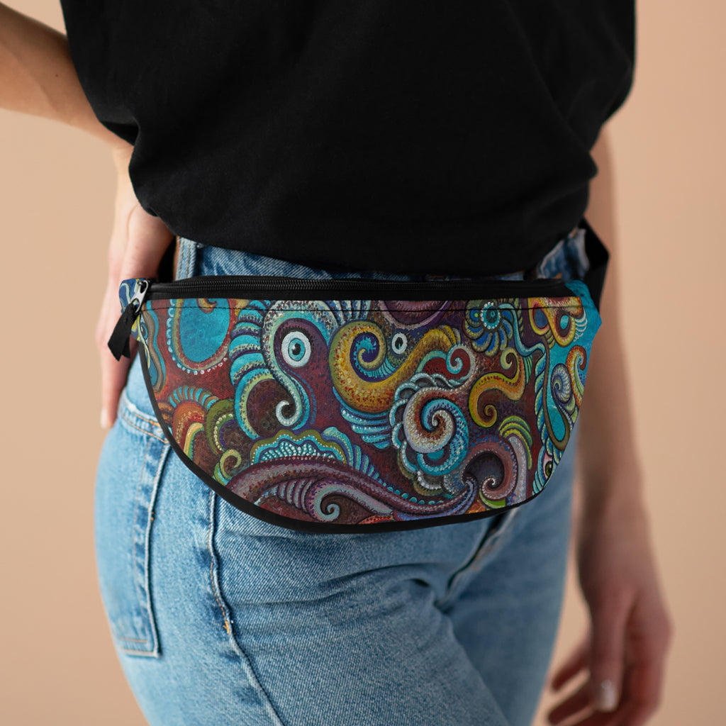 Paisley Swirl Fanny Pack — Colorful Boho Festival Waist Bag.  #fb3