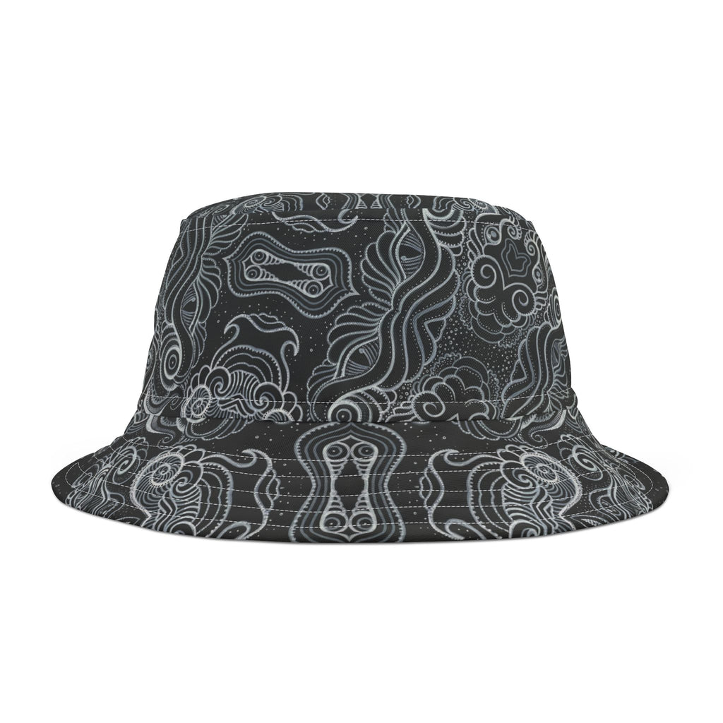 Gray Tribal Swirl Bucket Hat — All-Over Print #bh9