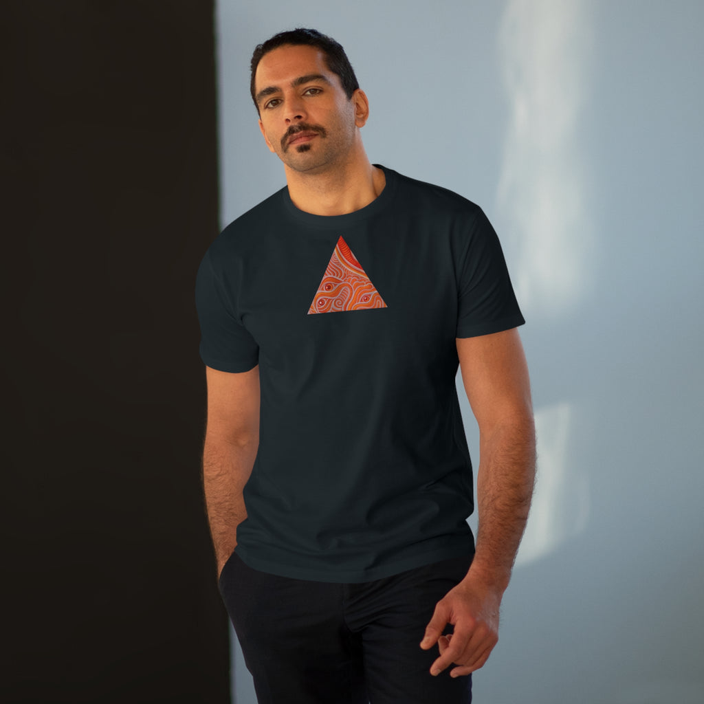Men's Tee — Red Geometric Triangle Pattern #dm52986