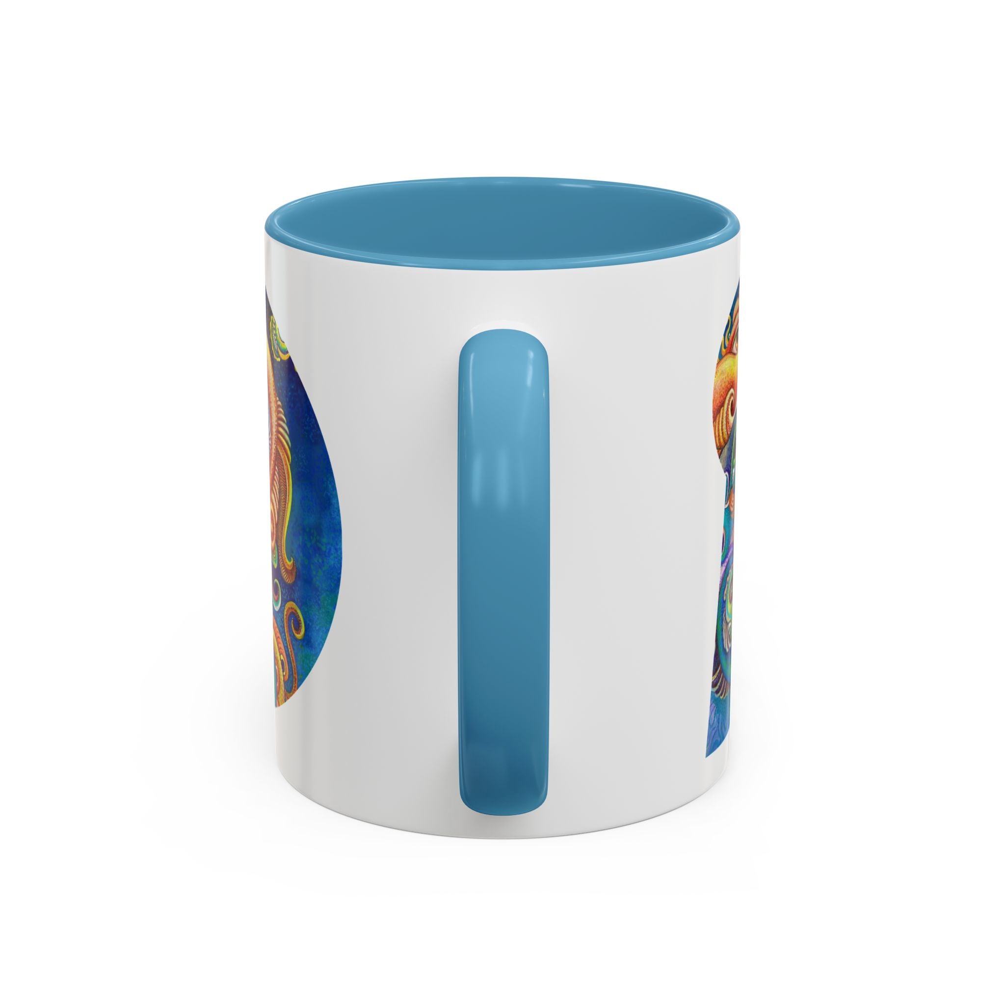 Colorful Abstract Fish Circle Mug | Accent Coffee Mug