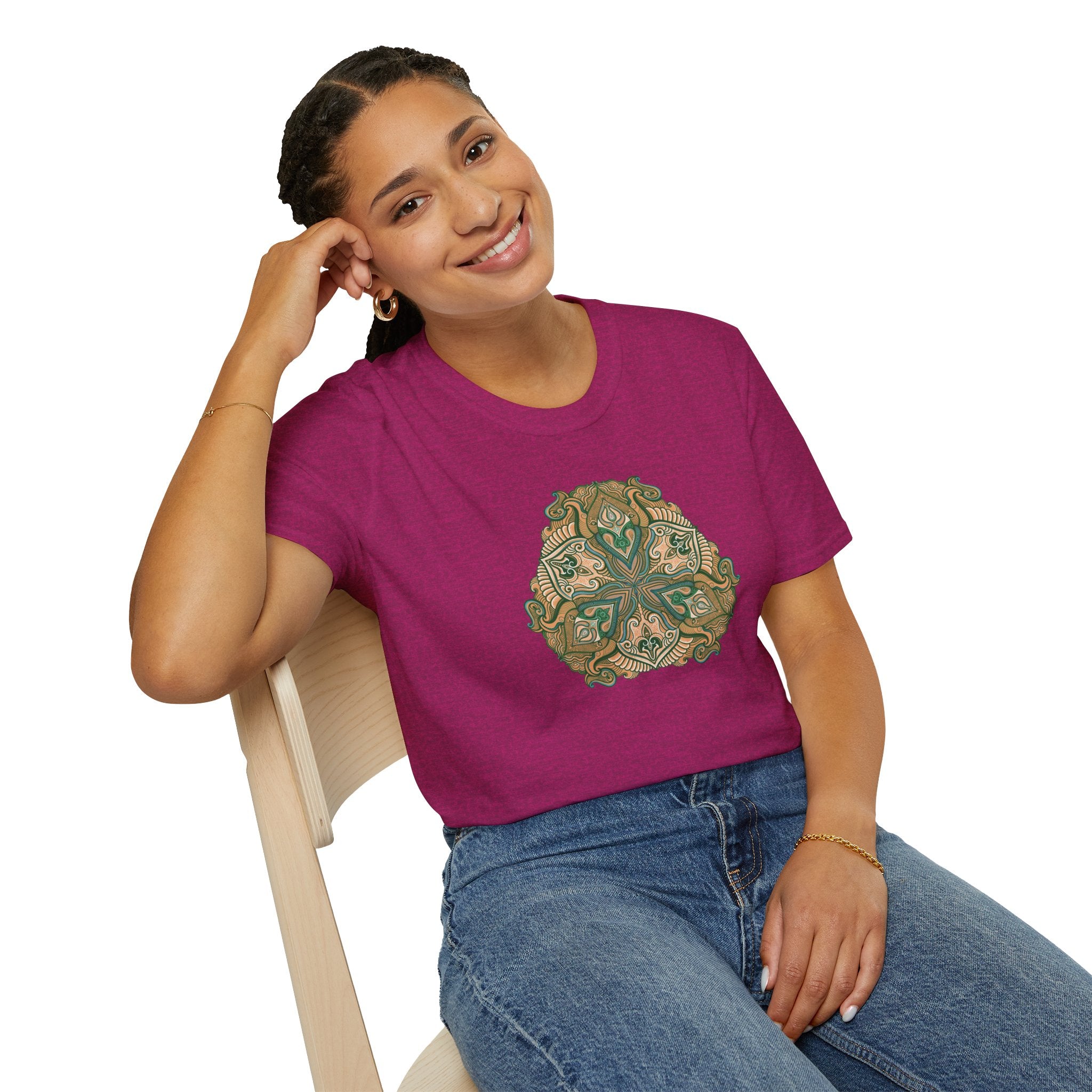 Green Celtic Knot Mandala T-Shirt | Floral Shamrock Pattern