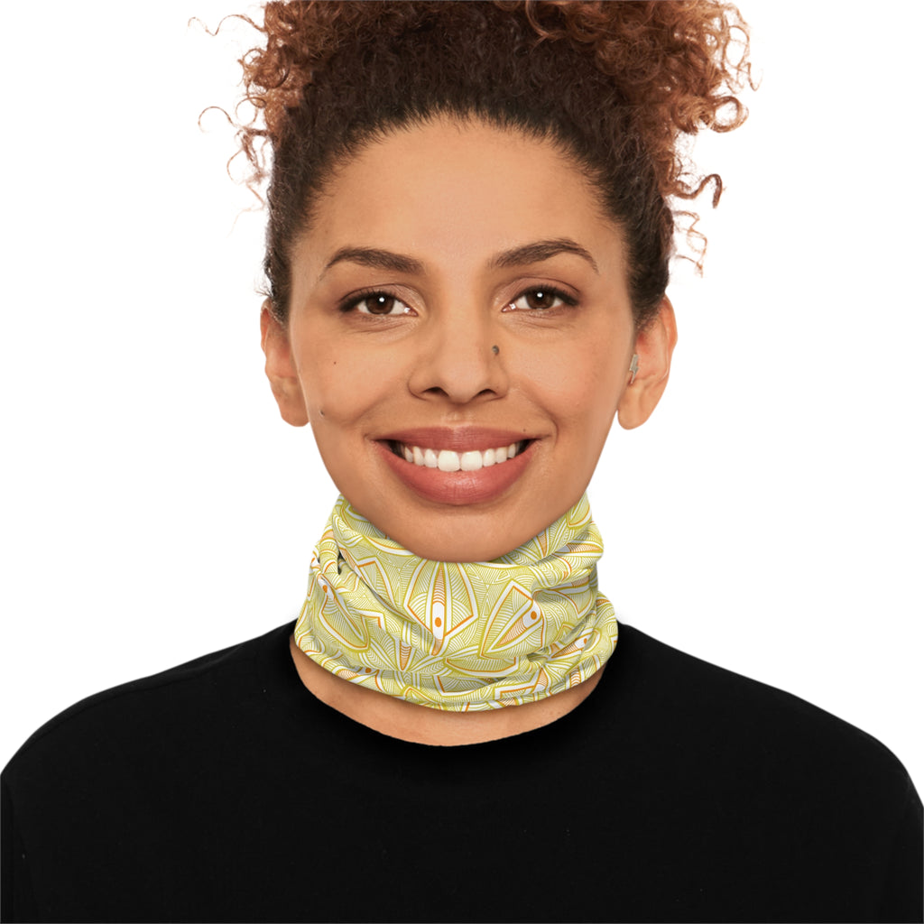 Floral Sunburst Lightweight Neck Gaiter — Yellow Geometric Bandana Scarf #jh67