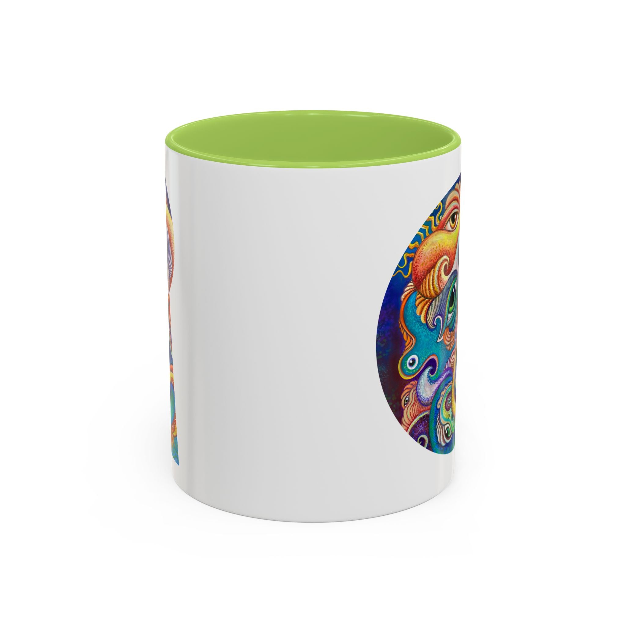 Colorful Abstract Fish Circle Mug | Accent Coffee Mug