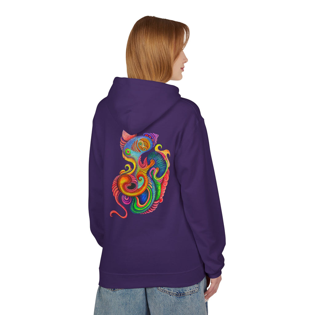 Psychedelic Abstract Snake Hoodie — Colorful Surreal Art Pullover #ggd76467