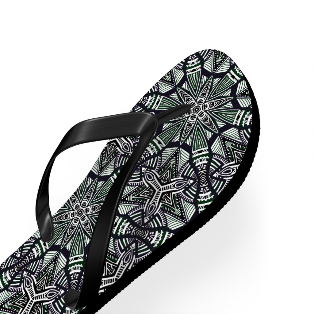 Mandala Kaleidoscope Flip Flops — Patterned Summer Beach Sandals #h976479